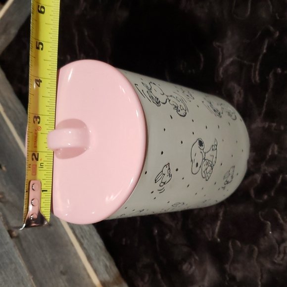Peanuts Easter beagle ceramic storage canister  with pink lid NWT - Picture 2 of 5
